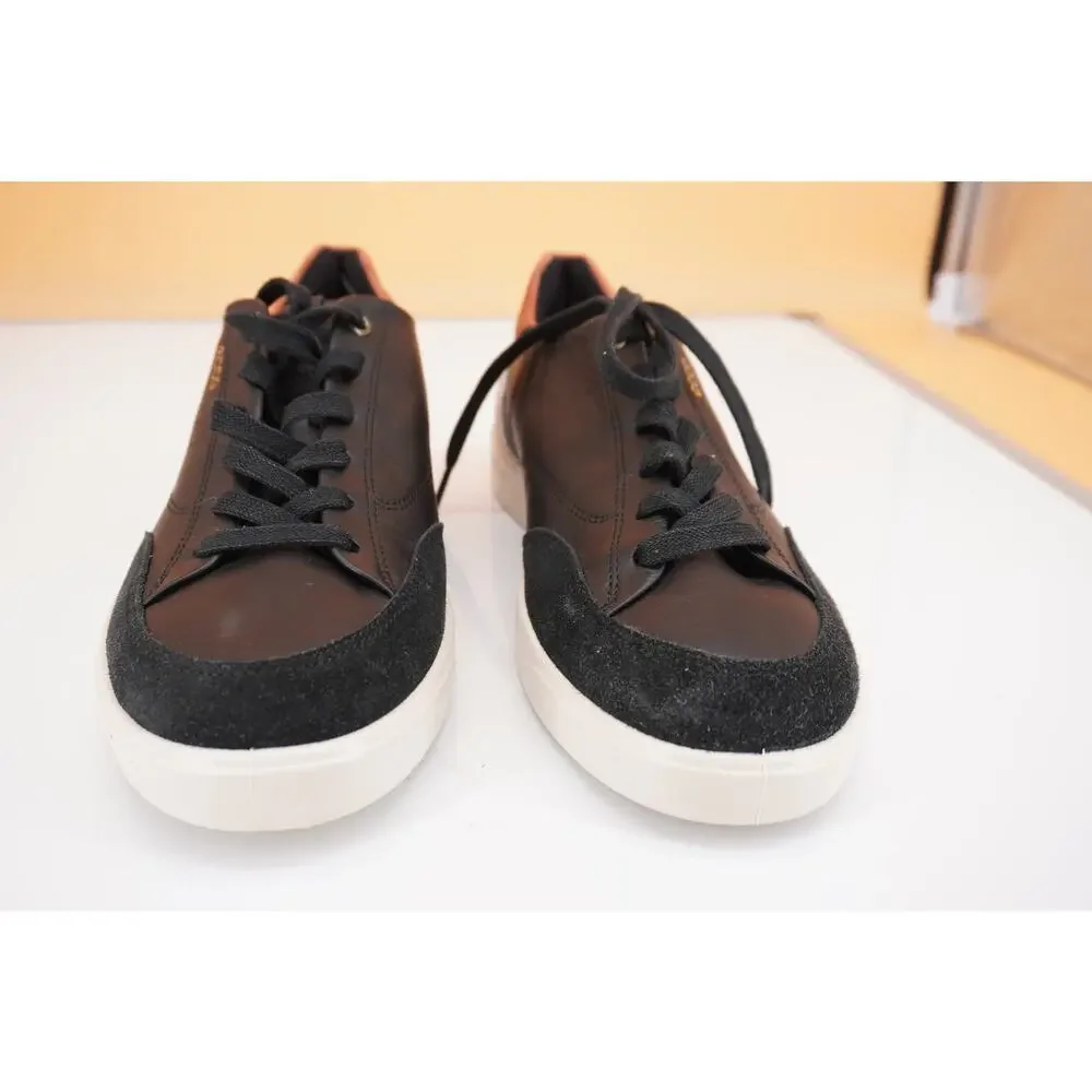Ecco Womens Street Lite Luxe Leather Sneakers S Z 9 / 9.5 Black Brown Low Top